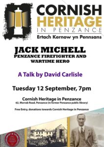Jack Michell Penzance firefighter and wartime hero